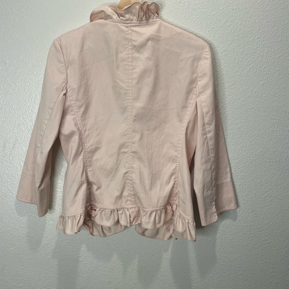 Talbots Pink Ruffle Blazer Size 4 - Picture 3 of 6